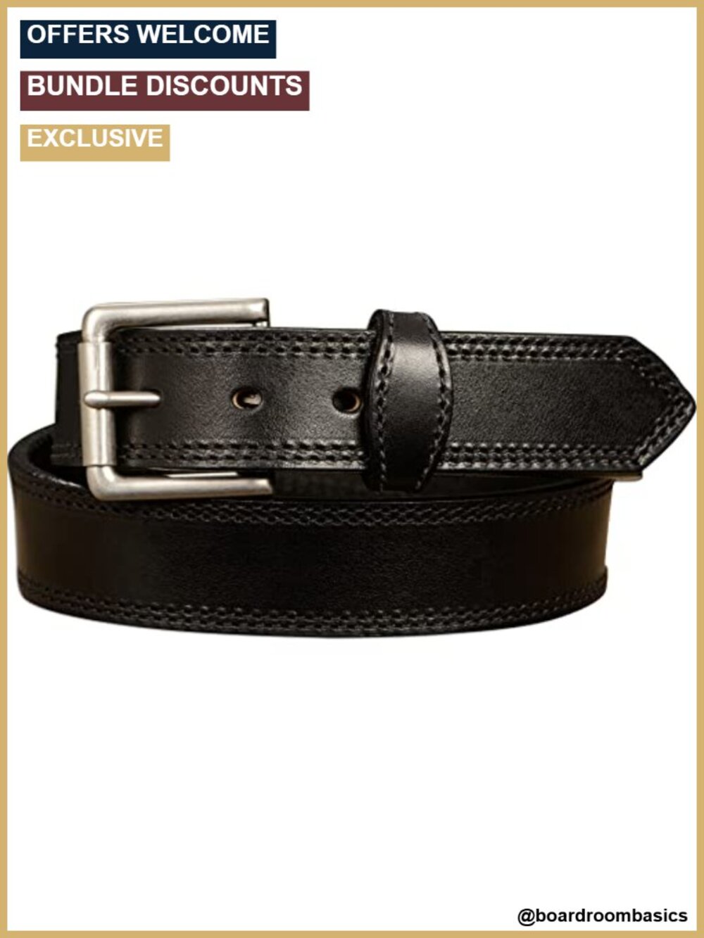 Men's Full Grain Leather Belt 1.5in Heavy Duty Work Casual Dress